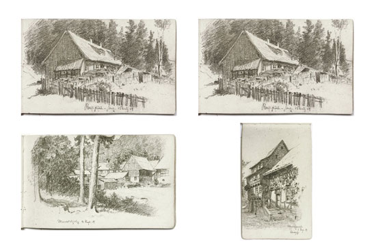 Harz 1919 - Vier Skizzen
